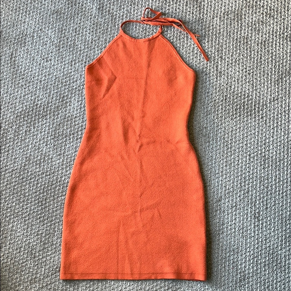NWT Abercrombie Terracotta/Orange Halter Dress